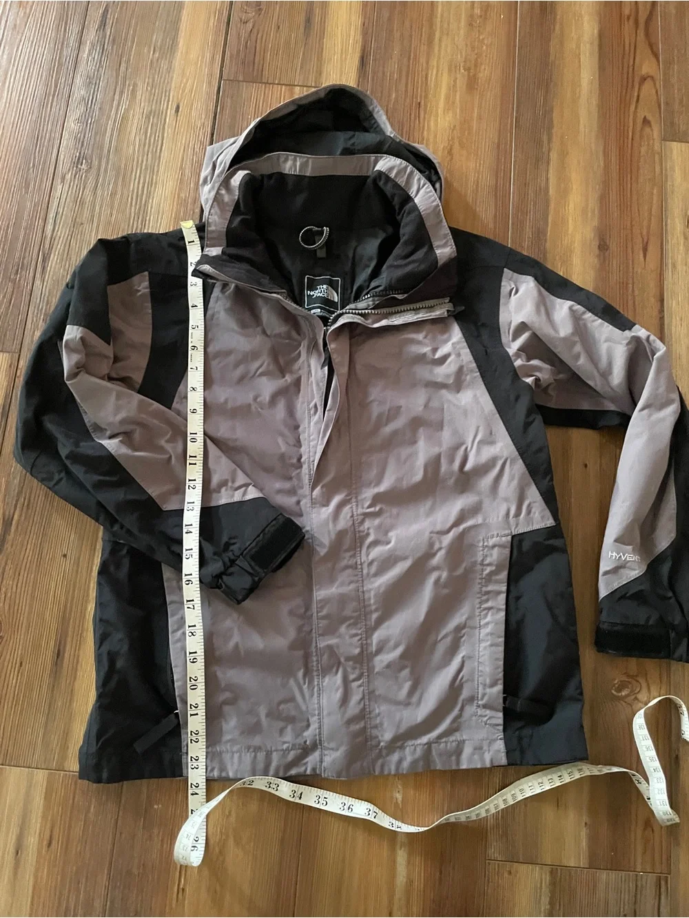 The North Face Men’s Hooded Rain Jacket - Gray & Black